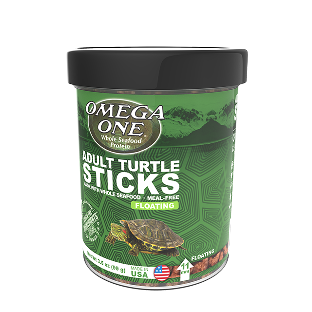 03314 Omega One Adult Turtle Floating Sticks 3.5 oz Front Angle