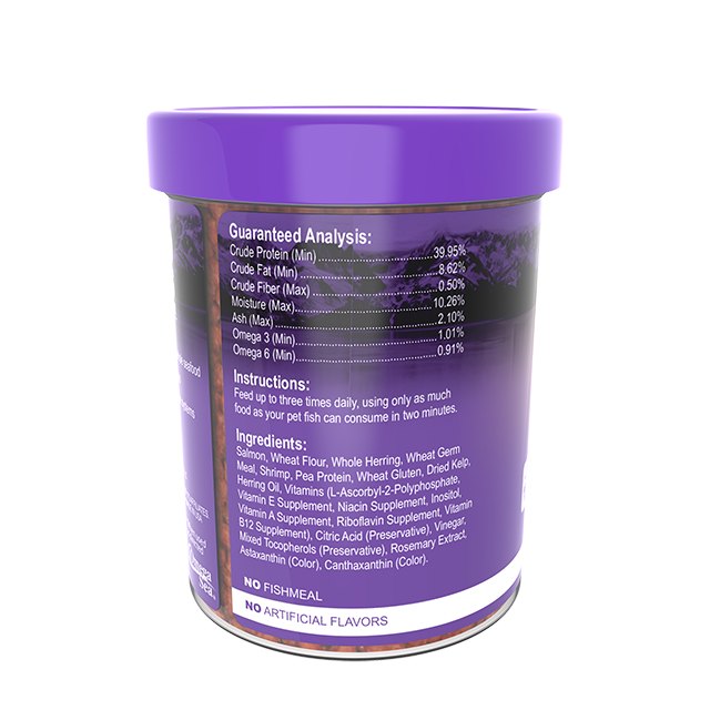 03331 Omega One Medium Cichlid Floating Pellets 3.5 oz Back Angle