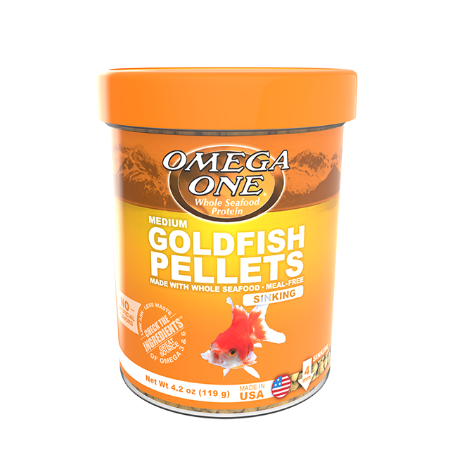 03361 Omega One Medium Goldfish Sinking Pellets 4.2 oz Front