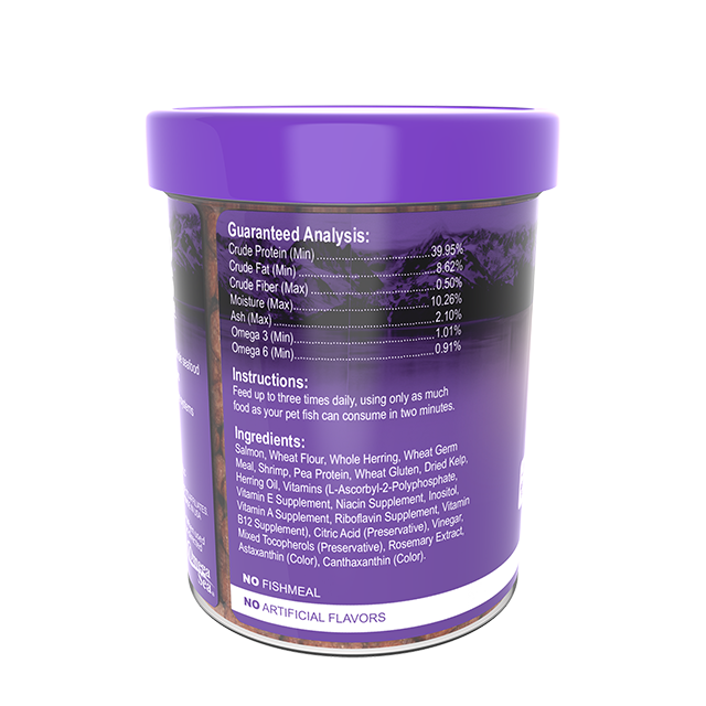 04331 Omega One Large Floating Cichlid Pellets 3 oz Back Angle