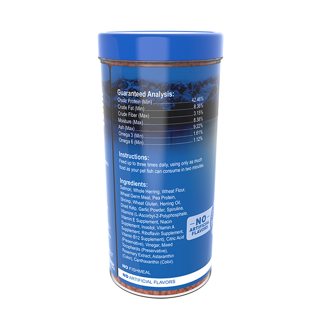 04411 Omega One Large Garlic Marine Sinking Pellets 9 oz Back Angle