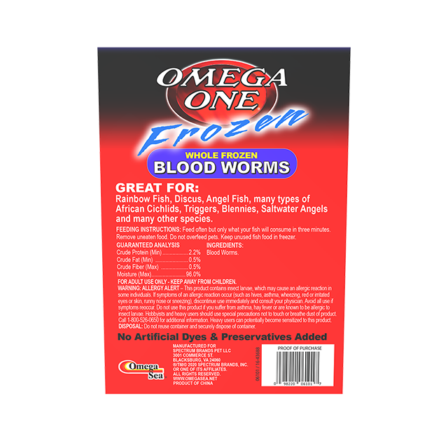 06101 Omega One Frozen Bloodworms 4 oz Back