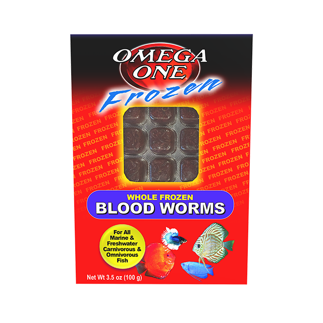 06101 Omega One Frozen Bloodworms 4 oz Front