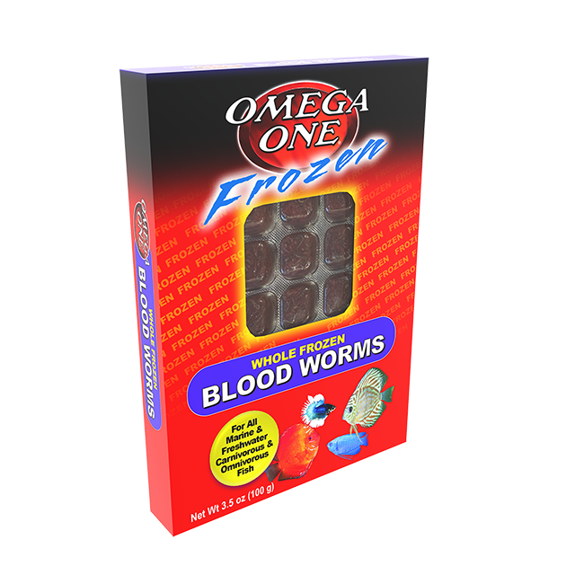 06101 Omega One Frozen Bloodworms 4 oz Front Angle