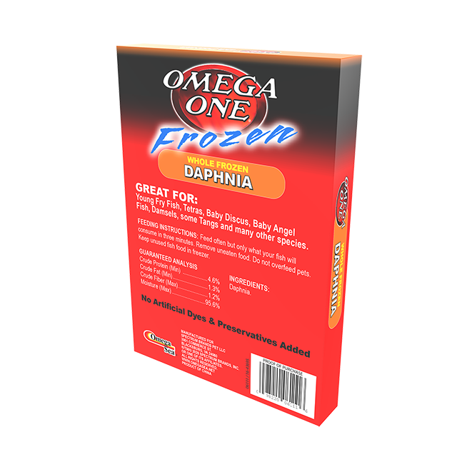06111 Omega One Frozen Daphnia 3.5 oz Cubes Back Angle