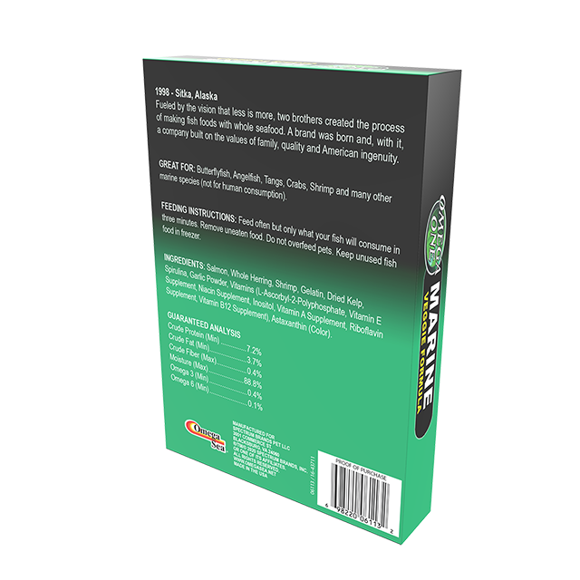 06113 Omega One Frozen Marine Veggie Formula 3.5 oz Back Angle