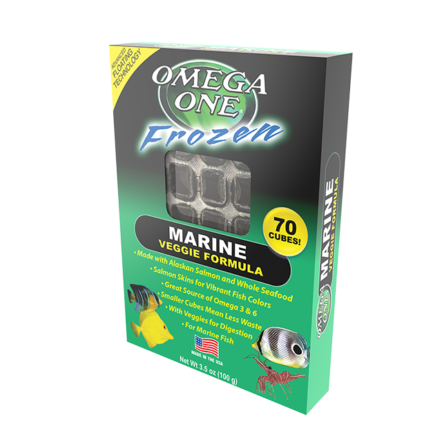 06113 Omega One Frozen Marine Veggie Formula 3.5 oz Front Angle