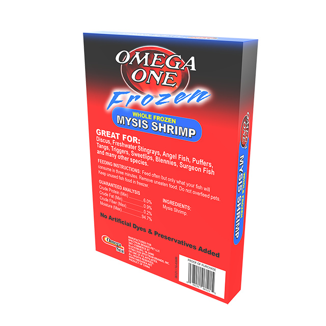 06121 Omega One Frozen Mysis Shrimp 3.5 oz Back Angle