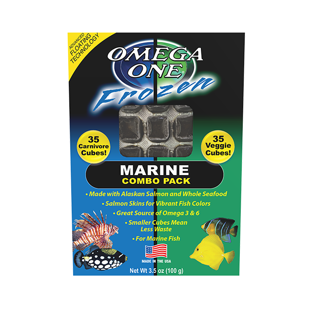 06123 Omega One Frozen Marine Combo Pack Carnivore and Veggie Formulas 3.5 oz Front