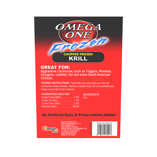 06141 Omega One Frozen Chopped Krill 3.5 oz Back Angle