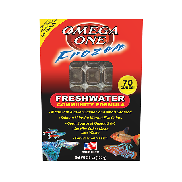 06143 Omega One Frozen Freshwater Community Formula 3.5 oz Front