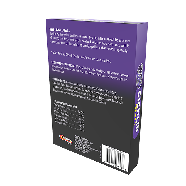 06153 Omega One Frozen Cichlid Formula 3.5 oz Back Angle