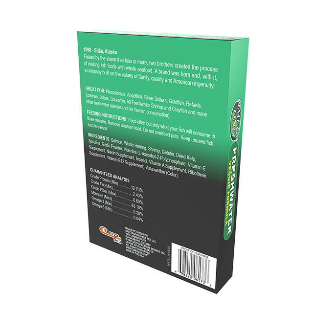 06173 Omega One Frozen Freshwater Veggie Formula 3.5 oz Back Angle