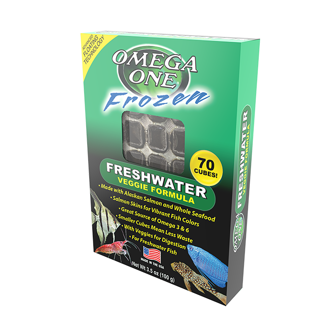 06173 Omega One Frozen Freshwater Veggie Formula 3.5 oz Front Angle
