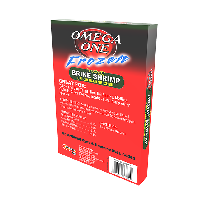 06181 Omega One Frozen Spirulina-Enriched Super Brine Shrimp 3.5 oz Back Angle