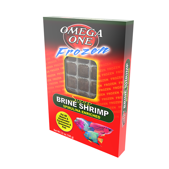 06181 Omega One Frozen Spirulina-Enriched Super Brine Shrimp 3.5 oz Front Angle