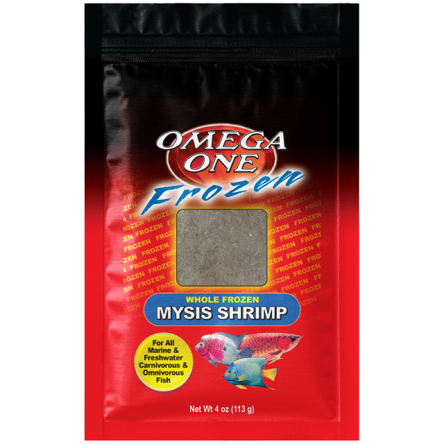 06221 Omega One Frozen Mysis Shrimp 4 oz Flat Pack Front