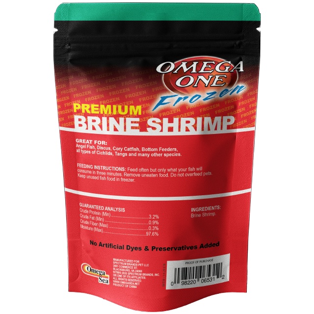 06531 Omega One Frozen Brine Shrimp 4 oz Pod Pouch Back
