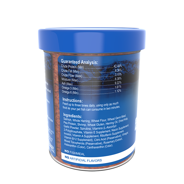 61311 Omega One Slow-Sinking Marine Mini Pellets 3.5 oz back angle