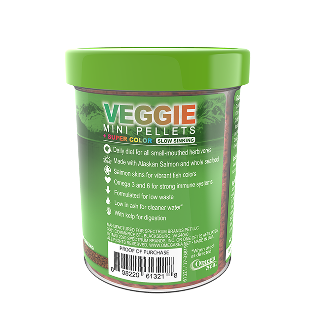 61321 Omega One Slow-Sinking Veggie Mini Pellets 3.5 oz Back