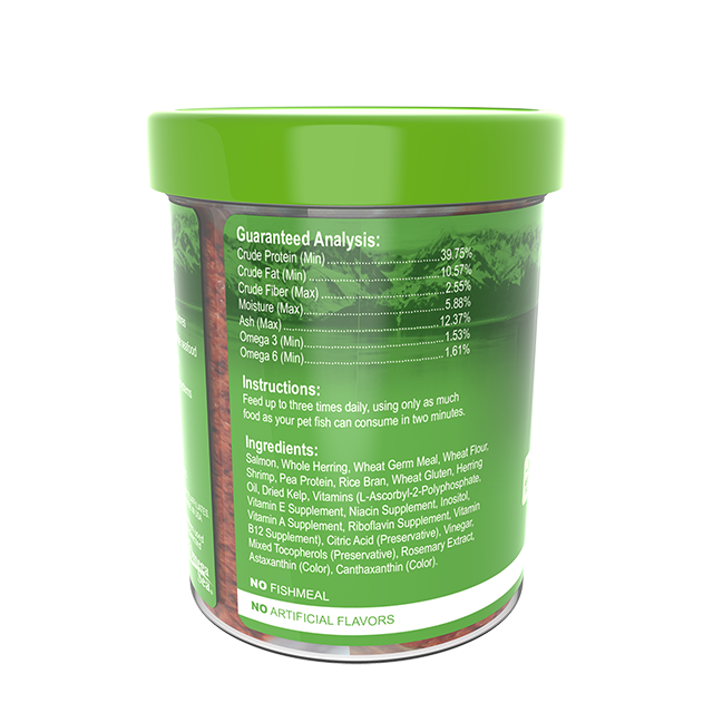 61321 Omega One Slow-Sinking Veggie Mini Pellets 3.5 oz Back