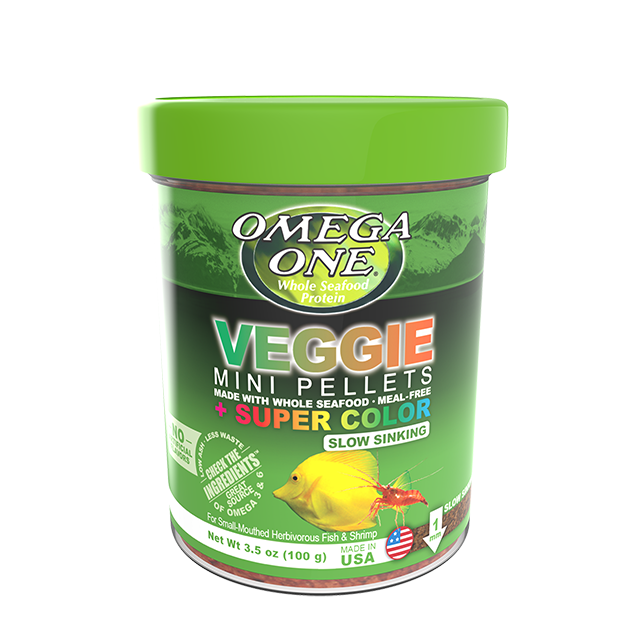 61321 Omega One Slow-Sinking Veggie Mini Pellets 3.5 oz Front