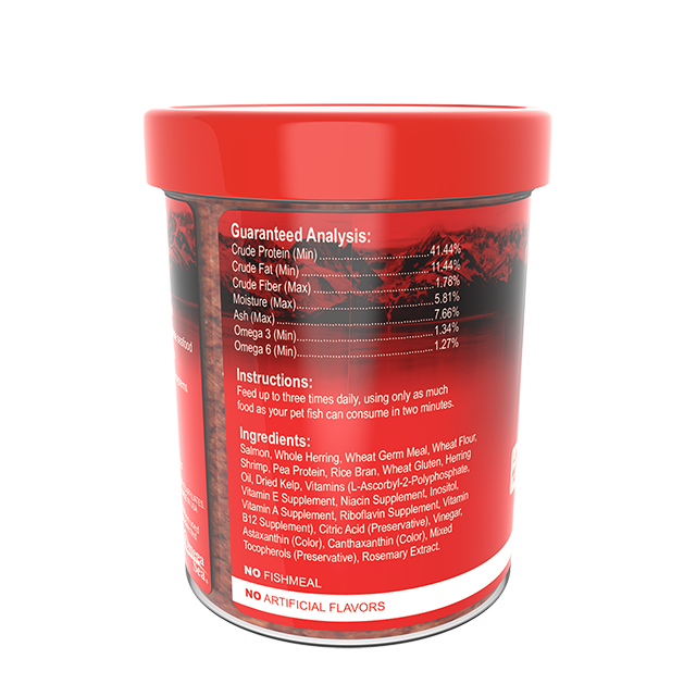 61381 Omega One Slow-Sinking Color Mini Pellets 3.5 oz Back Angle