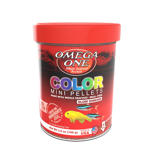 61381 Omega One Slow-Sinking Color Mini Pellets 3.5 oz Front