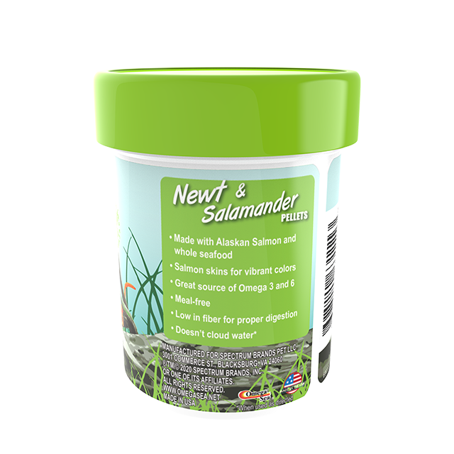 63111 Omega One Newt and Salamander Pellets 1.2 oz Back Angle