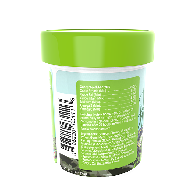 63111 Omega One Newt and Salamander Pellets 1.2 oz Back Angle