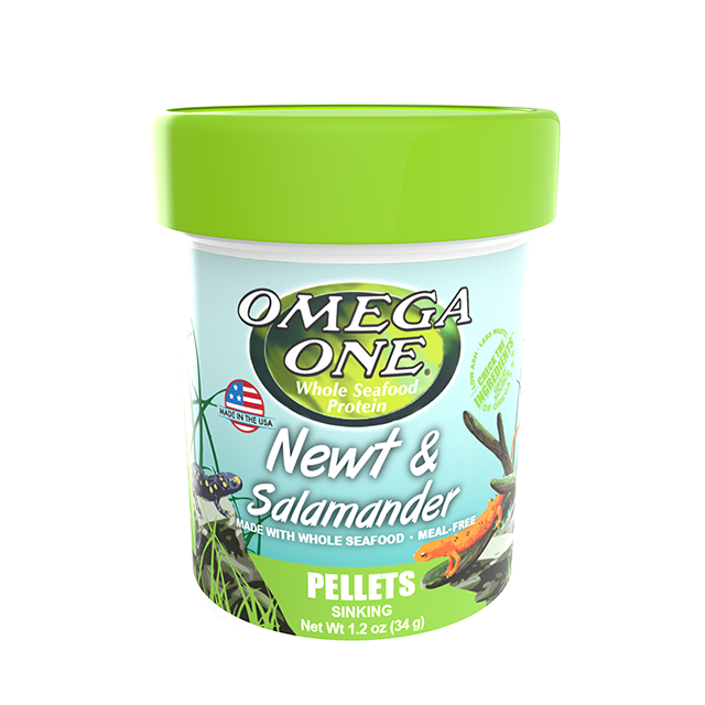 63111 Omega One Newt and Salamander Pellets 1.2 oz Front