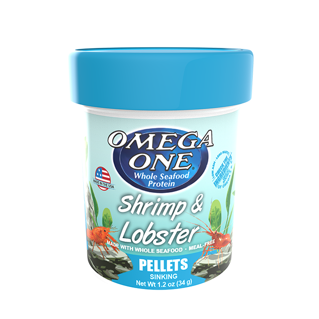 63121 Omega One Shrimp and Lobster Pellets 1.2 oz Front