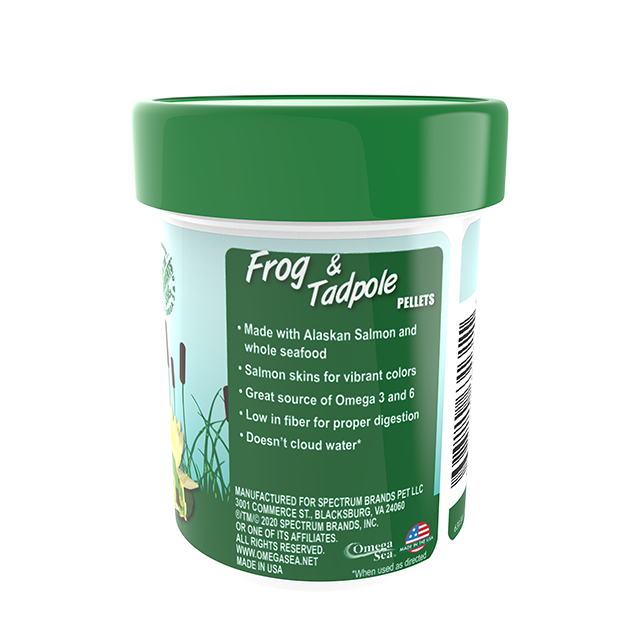 63131 Omega One Frog and Tadpole Pellets 1.2 oz Back Angle