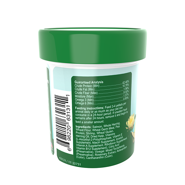 63131 Omega One Frog and Tadpole Pellets 1.2 oz Back Angle