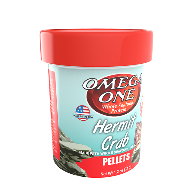 63141 Omega One Hermit Crab Pellets 1.2 oz Front Angle
