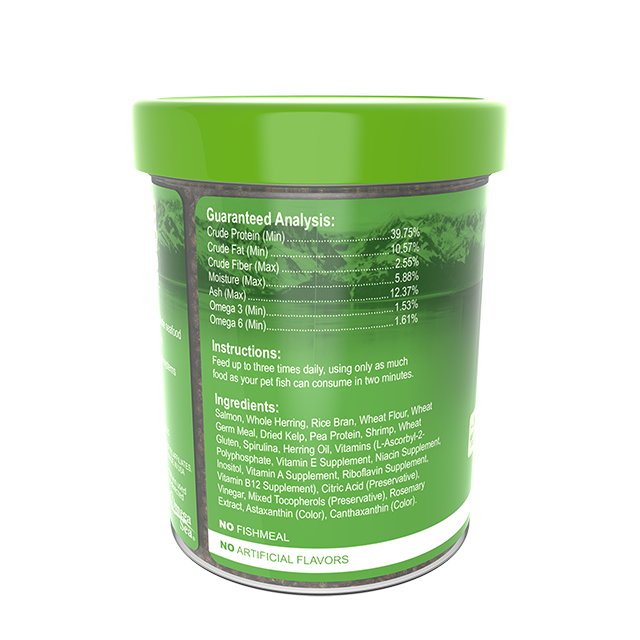 83321 Omega One Super Color Kelp Veggie Small Sinking Pellets 4.2 oz Back Angle