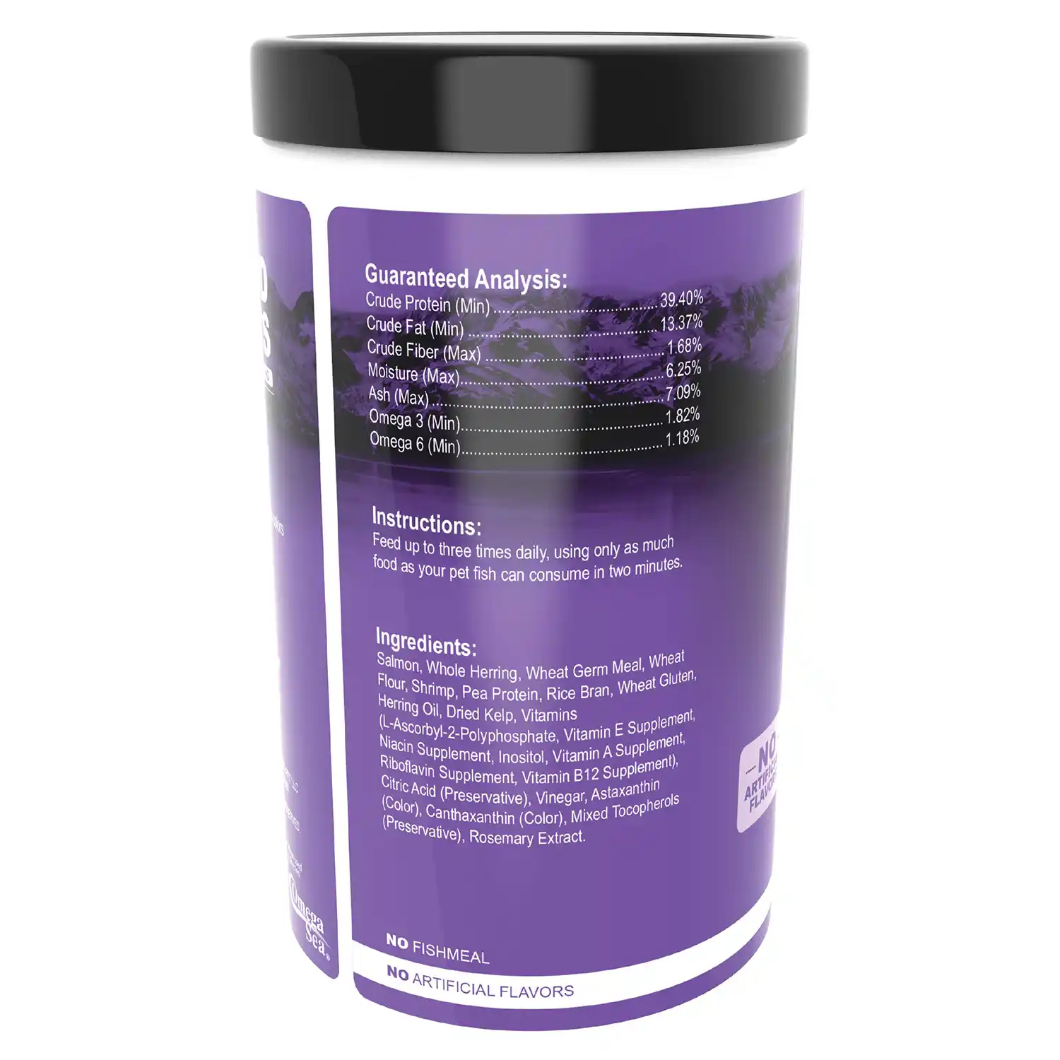 Small Cichlid Pellets + Super Color, 16.25 oz Back Render