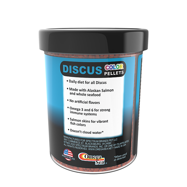 83351 Omega One Super Color Discus Small Sinking Pellets 4.2 oz Back Angle