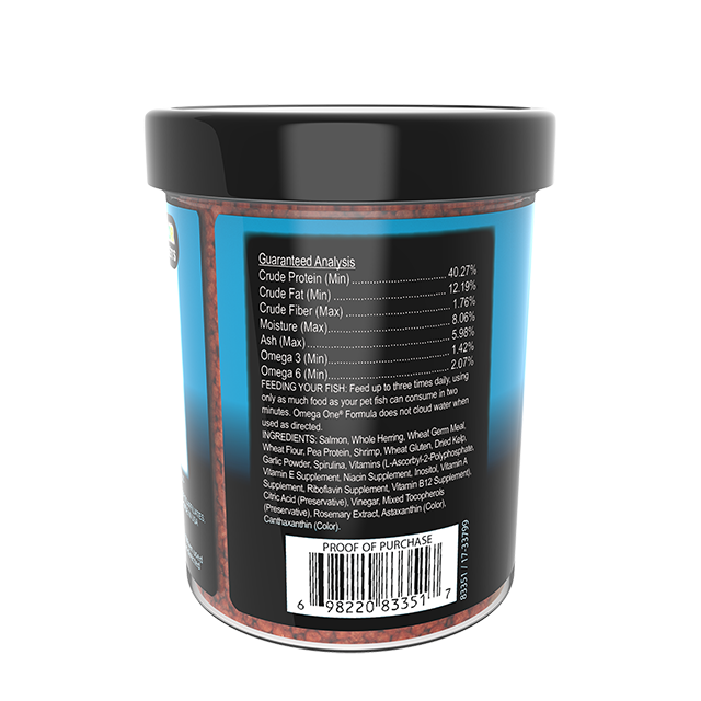 83351 Omega One Super Color Discus Small Sinking Pellets 4.2 oz Back Angle