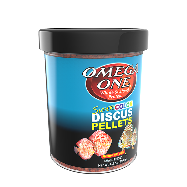 83351 Omega One Super Color Discus Small Sinking Pellets 4.2 oz Front Angle