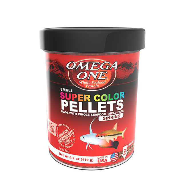 83381 Omega One Super Color Small Sinking Pellets 4.2 oz Front
