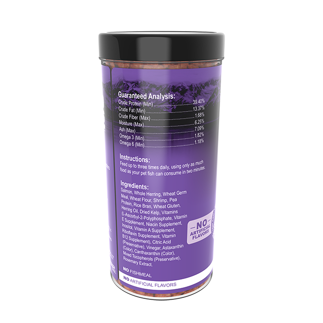 85431 Omega One Large Sinking Cichlid Pellets 9 oz Back Angle