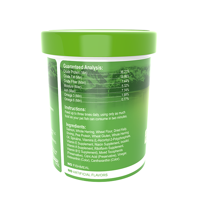 91321 Omega One Veggie Flakes with Kelp 1 oz Back Angle