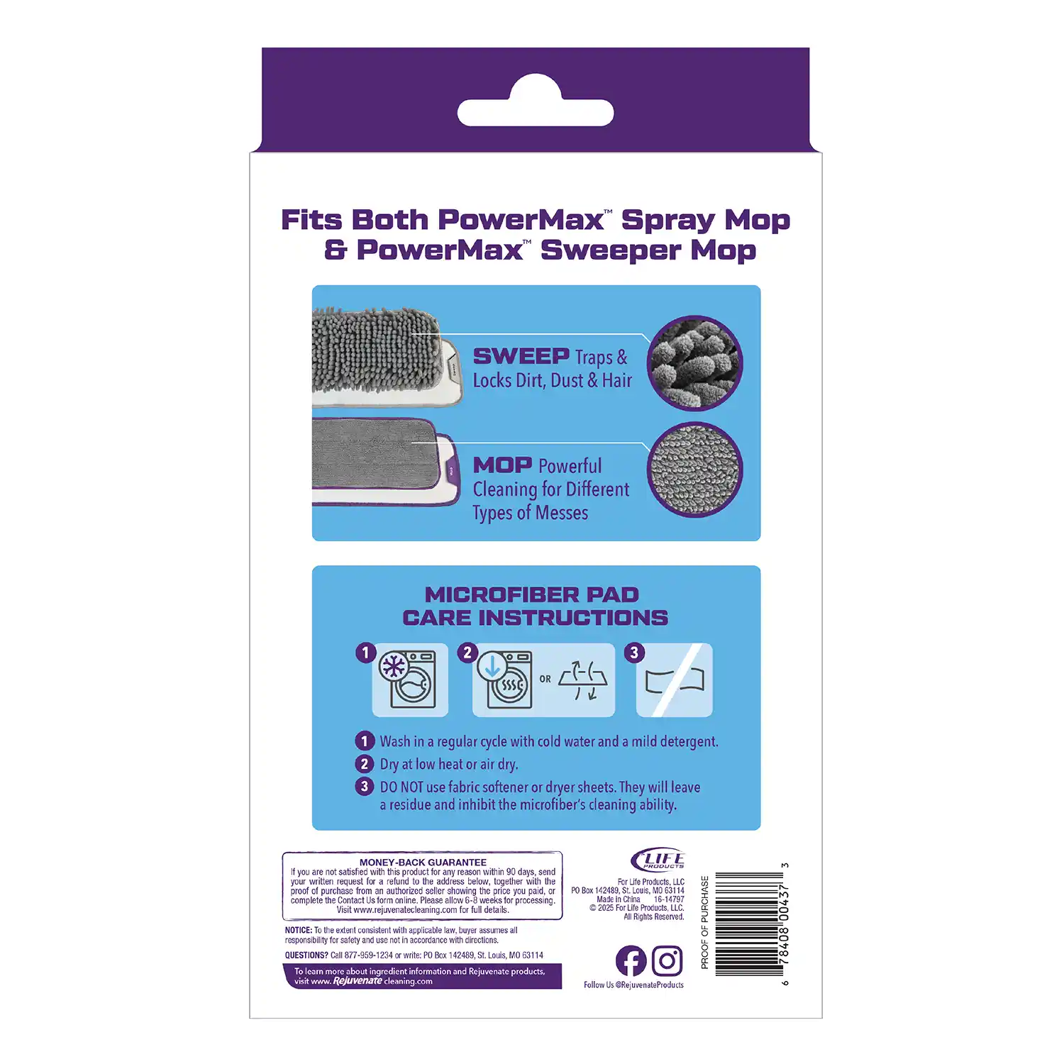 PowerMax™ Multi-Surface Pads Refill Value Pack Back Render