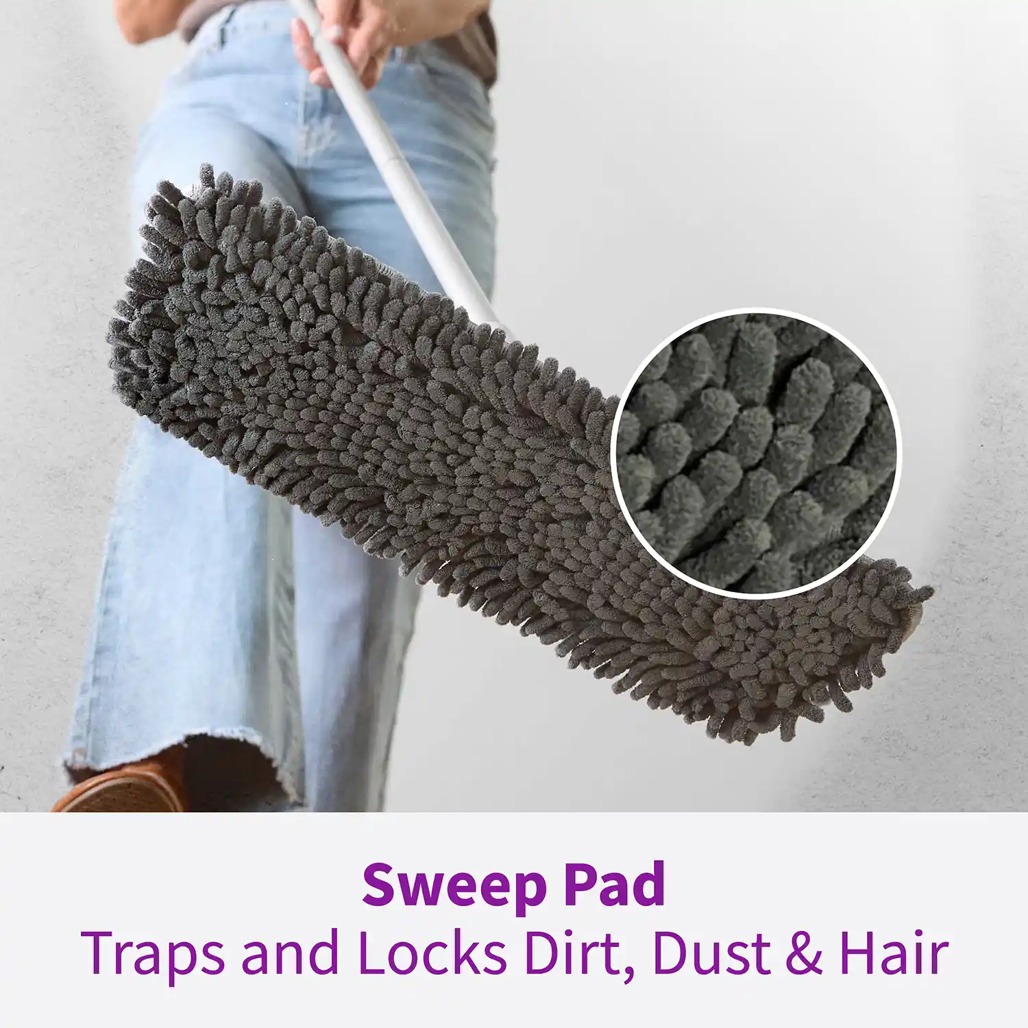 Sweep Pad Traps and Locks Dirt, Dust & Hair