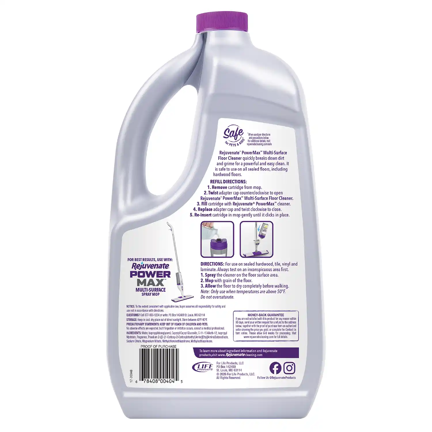 PowerMax™ Multi-Surface Floor Cleaner Refill Back Render