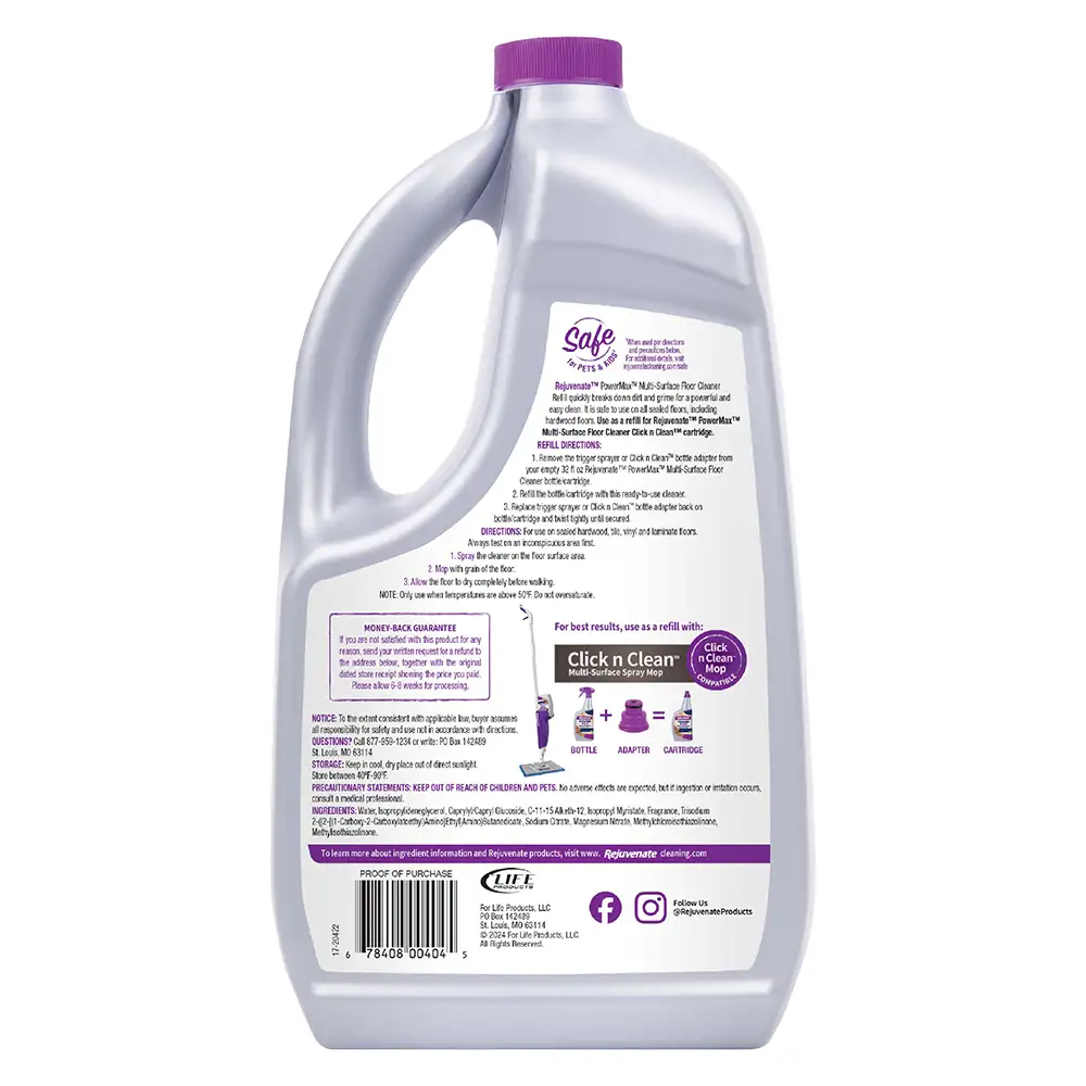 Rejuvenate PowerMax Multi-Surface Floor Cleaner, Breaks Down Dirt