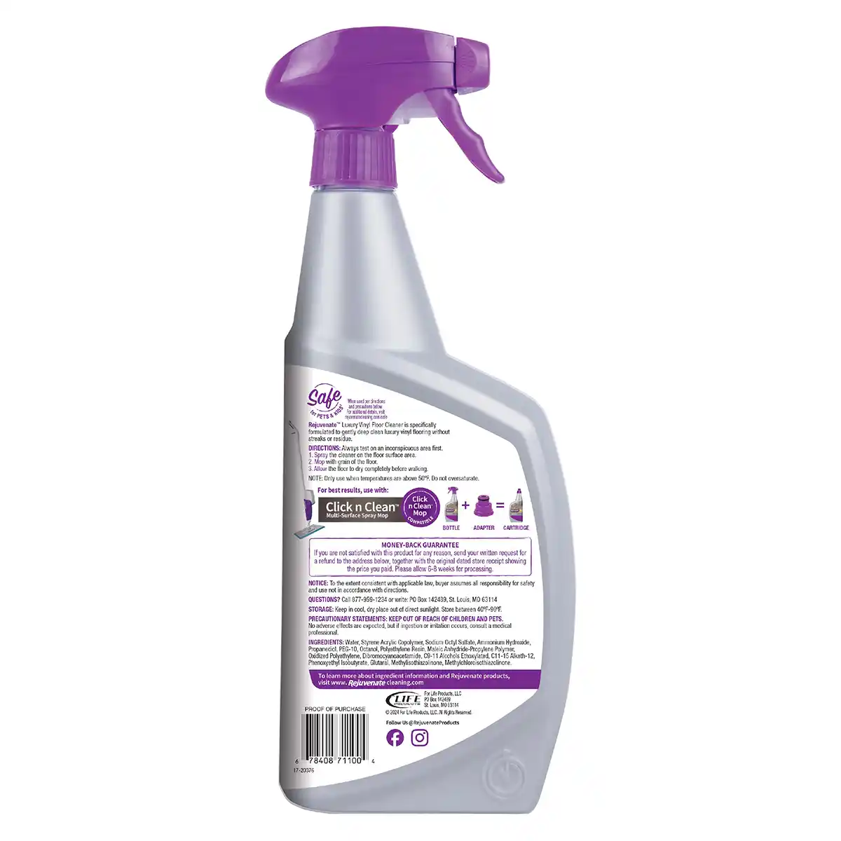 Luxury Vinyl Floor Cleaner Back 32 oz