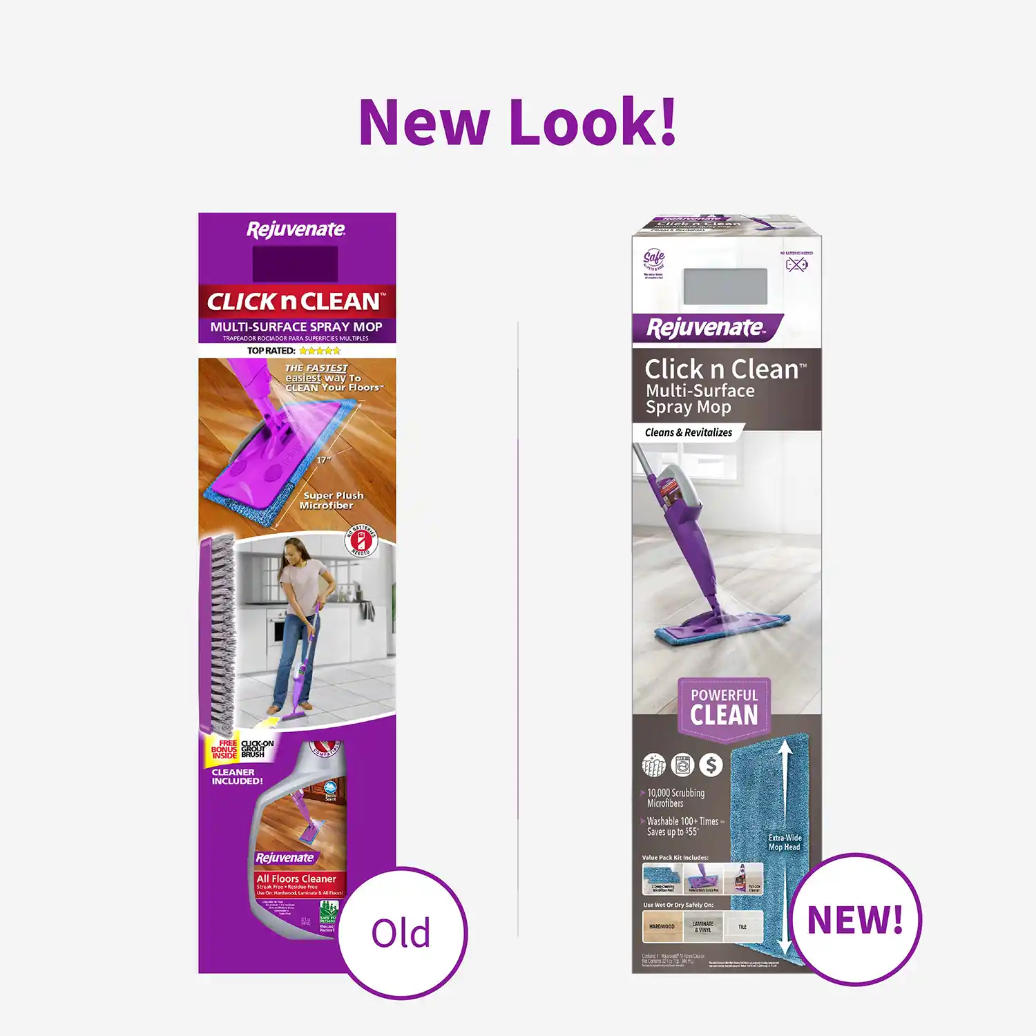 HG-R00293-2 Rejuvenate Click n Clean Multi-Surface Spray Mop All-In-One Kit Cleans And Revitalizes Floors With Reusable Microfiber Pad Washable Up To 100X - New Look