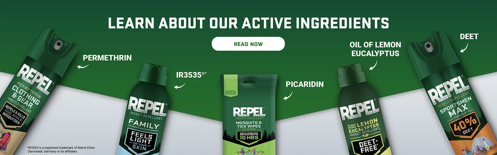 learn about our active ingredients - read now. Permethrin, IR3535, Picaridin, Oil of Lemon Eucalyptus, DEET